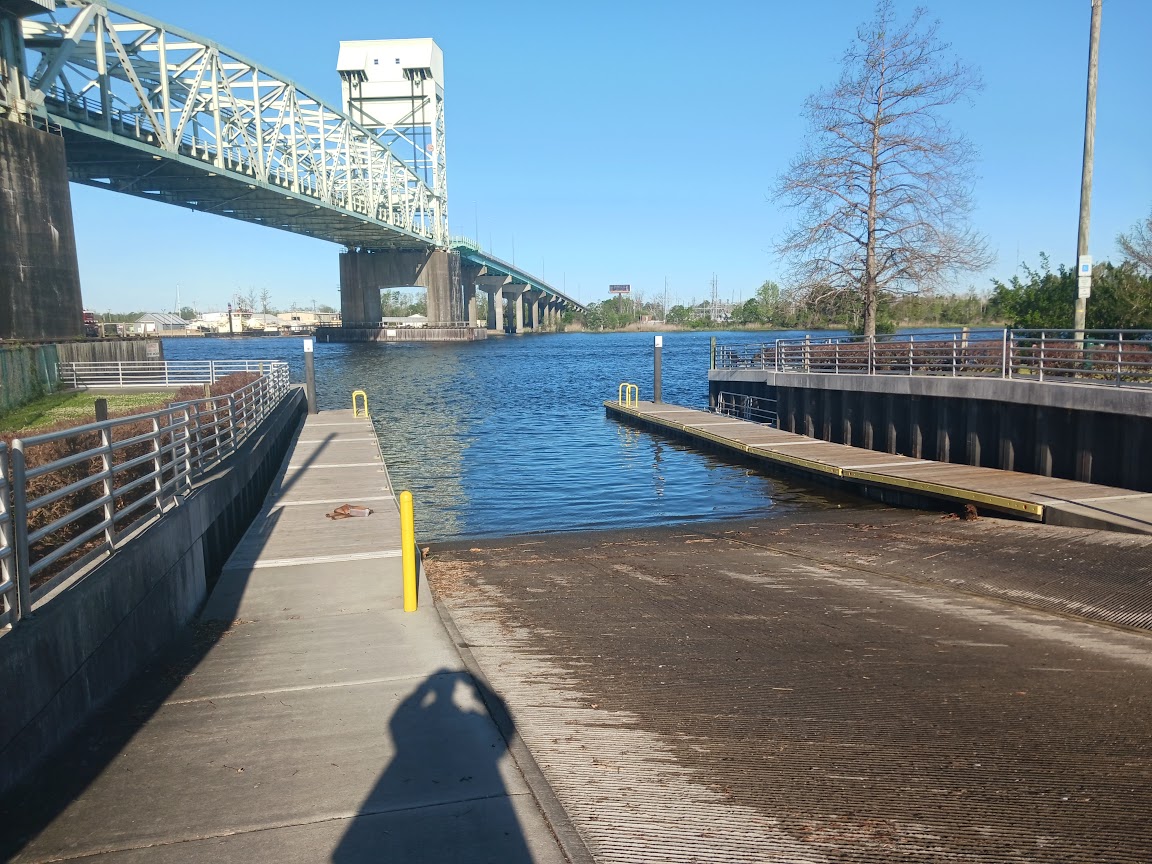 public boat ramp near bridge in wilmington, nc